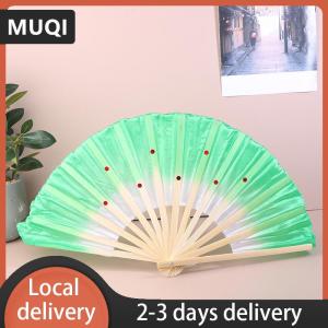[COD] HOT SALE💖 Ship within 24 hours 30cm Chinese Short Bellydance Fan Bamboo+10 20cm Half Circle SilkVeil Pairs Yangko Belly Dancing Fan Hand Dye Adults
