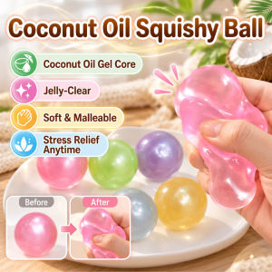 Coconut Oil Handmade Squishy Ball Stress Ball Stress Relief Squeeze Toy Soft Sensory Fidget Toy Party Favor Gift Kids Adults