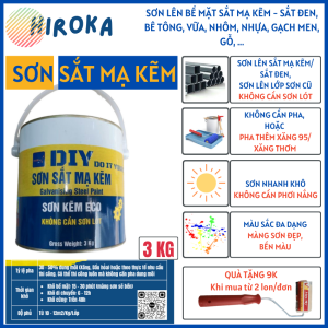 (Lon 3KG) Sơn Sắt Mạ Kẽm Sơn Gỗ Bê tông Gạch Nhựa Kính và Nhiều Bề Mặt Vật Liệu Khác - DIY