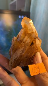 Viên đá thạch anh còn nguyên sơ  pha lê Lemurian tán sắc tinh thể thông đèn thiên nhiên năng lượng cao mã 409