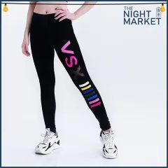 Night Market] [M-3XL] Women Yoga Pants Legging Hip High Waist Casual Fitness  Neon Pink Gradient Pattern Running Zumba Workout