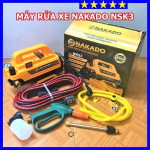 Máy Bơm Xịt Rửa Xe Cao Áp Nakado NKS3 - Chuyên Dụng Xịt Rửa Oto Xe Máy Vệ Sinh Máy Móc Nhà Xưởng Sân Vườn - Bảo Hành 6 Tháng