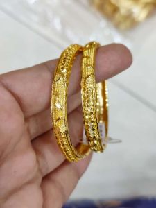 NEW ARRIVAL GOLD PLATED BABY BANGLES SET READY STOCK NOT 916