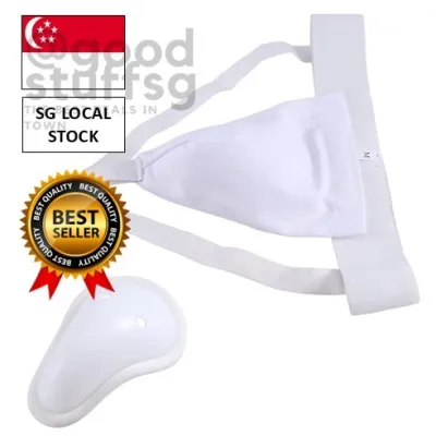 [SG FREE ] Groin Protector Cup Men Boxing Kickboxing Guard Muay Groin Guard Ventilated Adjustable Karate Fighting Trai