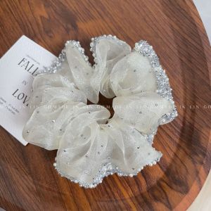 สว่านร้อนผ้าโปร่งบางน้ำหนักเบาสำหรับผู้หญิงผมวงกลมสำหรับมัดยางรัดศีรษะหนังศีรษะยางรัดเครื่องประดับผมดอกไม้สำหรับผู้หญิง