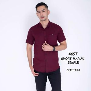 Kemeja Polos Pria Lengan Pendek || Kemeja Pria Pendek Slimfit Casual Formal Distro Premium
