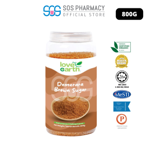 Love Earth organic Demerara brown sugar 800g (from Mauritius)