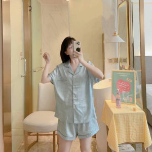 ชุดนอนผ้าไหมแข็ง แขนสั้น ขาสั้น คุณภาพดี ผ้านิ่มมาก น่ารัก คิ๊ลสุดๆ เหมาะสำหรับผู้หญิงทุกวัย พร้อมส่ง S551