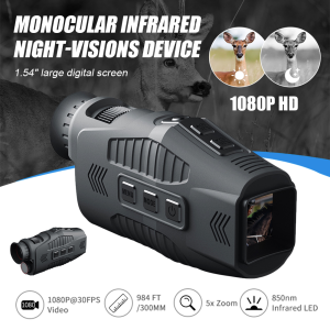 【big discount】1080P Monocular Infrared Night Vision Day Night Use Device 5X Digital Zoom 300M Full Dark Viewing Distance H-unting Telescope