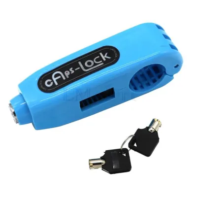 CapsLock Motorcycle Handlebar Grip Brake Security Lock Micro Fiber built-in stainless steel wire 165x50x55mm Anti-Theft Key not required for all scooters motorcycles ATVs Universal