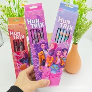 12pcs Kpop Demon Hunters Anime Figure Cartoon Pencil Kids Pencil Kawaii Student Stationery Childrens Birthday Xmas Gift