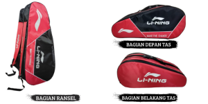 Tas Raket Ransel 2R LN Badminton Tas Raket Badminton Ransel Original Terbaru 2 Ruang Multi Fungsi Tas Badminton 2024
