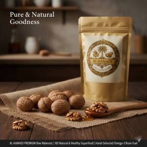 AL-HAMADI Premium Raw Walnuts – Fresh Natural Whole Nuts | Healthy Snack | Omega-3 Superfood