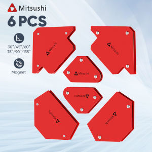 Mitsushi ที่เชื่อมเหล็กแม่เหล็ก 6 ชิ้น แม่เหล็กจับฉาก จิ๊กแม่เหล็ก เอนกประสงค์ 30°/45°/60°/75°/90°/135°แม่เหล็กขนาดเล็ก ฉากแม่เหล็ก จับฉาก เข้ามุม เชื่อมโลหะ