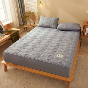 Soy Fiber Quilted Queen Bed Sheet Cotton Single Mattress Protector Anti-Slip Mattress Cover Cadar Katil