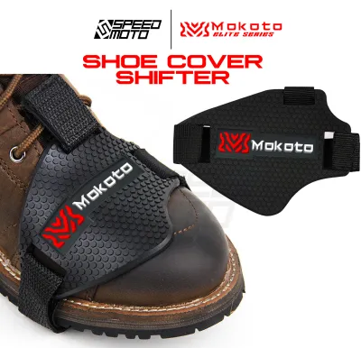MOKOTO SHOE COVER SHIFTER W/LOGO / MOTORCYCLE GEAR SHIFT PAD ADJUSTABLE SHOE BOOT PROTECTOR HONEYCOMB DESIGN SPEEDMOTO