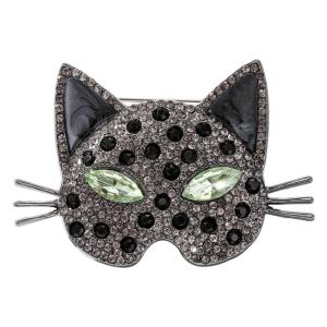 Rhinestones Cats Pin Stylish Alloy Materials Brooch Gift For Women Fashion Clothing Accessories
