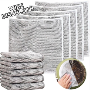 10 pcs Wire Cleaning Cloth Dishwashing Scrubber Non-Scratch Wire Dishcloth Wire Cleaning Rag