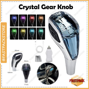 Universal LED Crystal Car Gear Knob Colorful Manual Transmission Handle Gradient Shift Lever Car Logo Arcylic