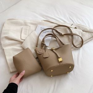 IELGY Ladies Cute Bucket Bag High-End Feel Large-Capacity All-Match Hand
