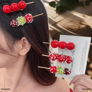[COD] Homein Cute Hairpin Creative Simulation Food Hairpin Hair Accessories Hawthorn Candied Haws Side Clip Funny Fruit Headwear For Women
