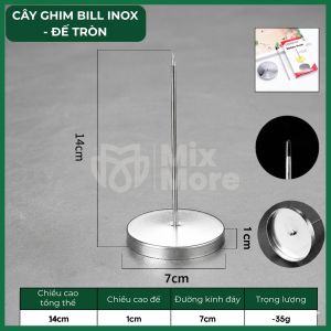 Cây ghim bill inox ghim hóa đơn giữ gọn gàng quầy pha chế khu vực làm việc ngăn nắp chuyên nghiệp Mixmore