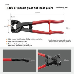 Glass Tile Nippers 8inch 200mm Heavy Duty Mosaic Nippers with Carbide Wheels Tile Cutter Pliers