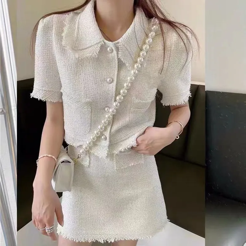 Women Jacket Small Fragrance Suit Summer Fashion Tweed Fringed