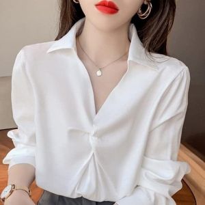 ÁO SƠ MI TRẮNG DÀI TAY THIẾT KẾ XOẮN NGỰC CỰC XINH AM10