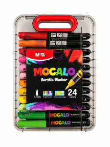 M&G MOCALO Set Pen Penanda Akrilik 12 24 36 48 M&G MOCALO Liquid Roller Brush Acrylic Marker Set with 12 24 36 and 48 Colors Warna dengan Hujung Berus Fleksibel untuk Lukisan DIY dan Kraf Tangan Brush Tip / APMT80H2 / APMT80H3 / APMT80H4 / APMT80H5