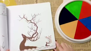 Set Cap Jari Warna DIY Buku Panduan Seni Kreatif Lukisan Cap Jari Kanak Kanak Kids Finger Drawing DIY Creative Painting Art Textbook Fingerprint Reference Picture Tutorial DIY创意画美术教材手指印参考手指画册教程 A658