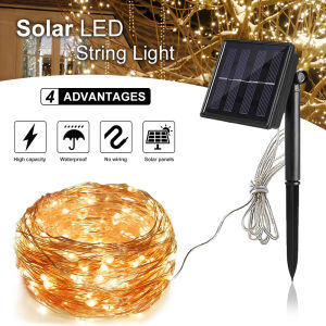 LED Solar Lamp Outdoor Christmas Light 12M 100LED /5M 20 Led 8 Modes String Lights Fairy Holiday Christmas Party Garland Solar Garden Waterproof Light Xmas Dec Light