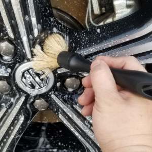 Premium Detailing Brush (3 pcs/set) - Boars Hair For Exterior Detailing(Non-Halal) Synthetic Soft Fibers Non-abrasive nylon Fibers Brush