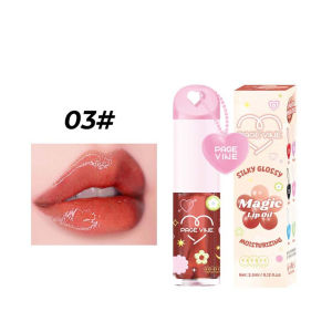 Trotinic 【buy1 take 1】PAGE VINE Temperature-sensitive Lipgloss Color-changing Mirror Bubble Lip Glaze Jelly Hydrating Lip Oil Waterproof Non Stick Cup Glass Clear Tint Makeup