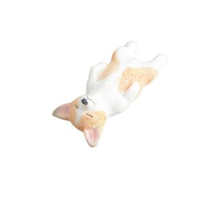 RGFV Auto Decoration Creative for Kids Childrens Gift Mini Animal Resin Figures Corgi Model Miniature Figurines Simulation Dog Car Ornament