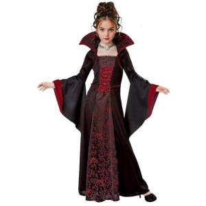 Girl Witch Dess Floral Print Dress Lace Up Witch Dess Costume with Flare Sleeves For Girl Halloween Cospaly