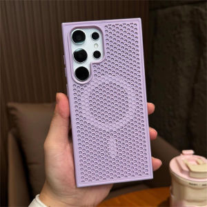 Luxury Matte PC Heat Dissipation For Magsafe Phone Case For Samsung S24 S25 Ultra S22 S23 Plus Wireless Charge Protective Cover