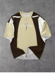 New Short Comic T Short Sleeve ，3d Summer Men 2025 It is an informal retro and polyester