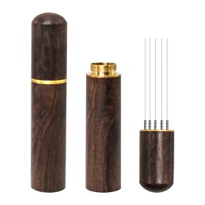 Gemilai coffee cloth powder needle stainless steel powder dispenser coffee powder clumping disperser needle type stirrer powder dispenser with storage solid wood