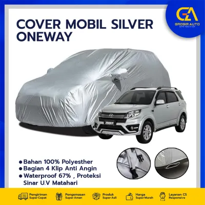 GrosirAuto Body Cover Mobil Sarung Penutup Mobil Rush Terios Lama Polyesther Silver Waterproof Anti Air & Debu