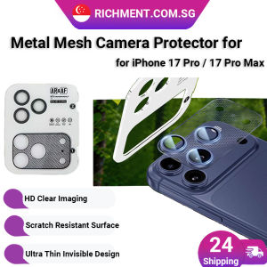 【✅SG Brand】RICHMENT Metal Mesh Camera Lens Protector for iPhone 17 Pro / 17 Pro Max Ultra Thin Full Coverage Integrated Anti Dust Heat Dissipation HD Clear Scratch Resistant Lens Protection Film