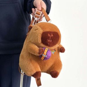 VAVELVE Large Capacity Capybara Plush Backpack Thickened Basketball Capybara Shoulder Bag School Bag Soft Cartoon Animal Daypack Girls