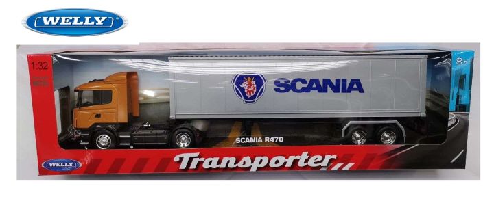WELLY 1:32 METAL DIE CAST SCANIA R470 TRACTOR TRAILER CONTAINER