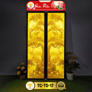 Đèn Thờ Tranh Trúc Chỉ Đôi CHÂN THIỆN MỸ Hào Quang Phật Tranh Thờ Trúc Chỉ Nhiều Mẫu CTC-TD-01