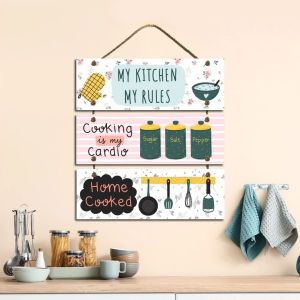 Pajangan Dinding Susun MDF Hiasan Dekorasi Kitchen 3 Panel 30x30cm