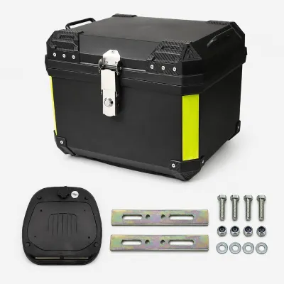 45L Top Box for Motorcycle Box ABS Motorcycle Storage with Base Plate Large Capacity Universal Motorcycle Trunk Plate+backrest+lining Waterproof and Durable Trunk