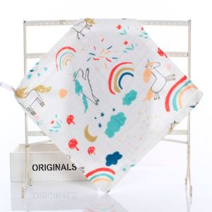 QQ Baby Handkerchief 6 layer Sapu Tangan Baby Cotton Soft Six Layers Gauze Newborn Baby Towel Wash Cloth 手巾 婴儿 手帕  新生儿用品 30cm*30cm (1PC) [B01]