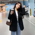 Womens long sleeved black material snow rain suitable for autumn and winter weather, ulzzang Korean school work vest, jacket, womens jacket. 