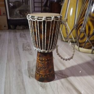 Jimbe Tinggi 40 cm Kulit Kambing dan Mika 6in