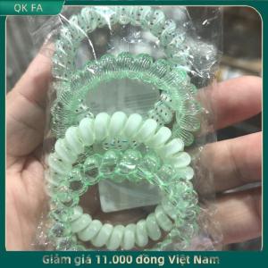 QK FA ✨ 4 cái của phụ nữ xoắn ốc tóc quan hệ điện thoại dây tóc dây tóc Vòng đàn hồi ban nhạc cao su scrunchies mũ nón Phụ kiện tóc